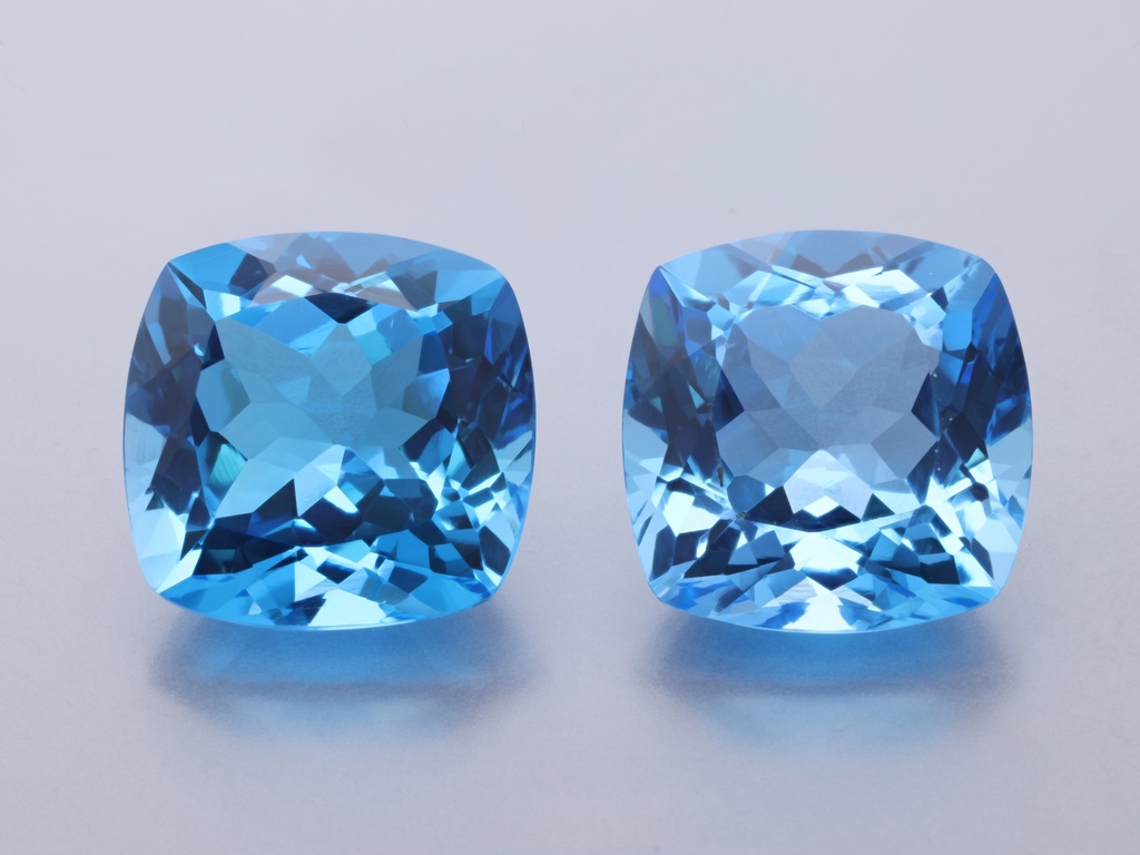 Topaz 12mm Square Cushion Medium Blue