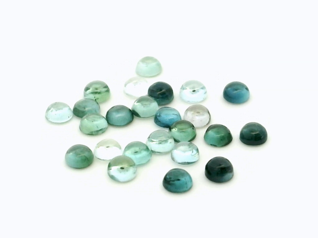 Blue Green Tourmaline 2.50mm Round Cabochon
