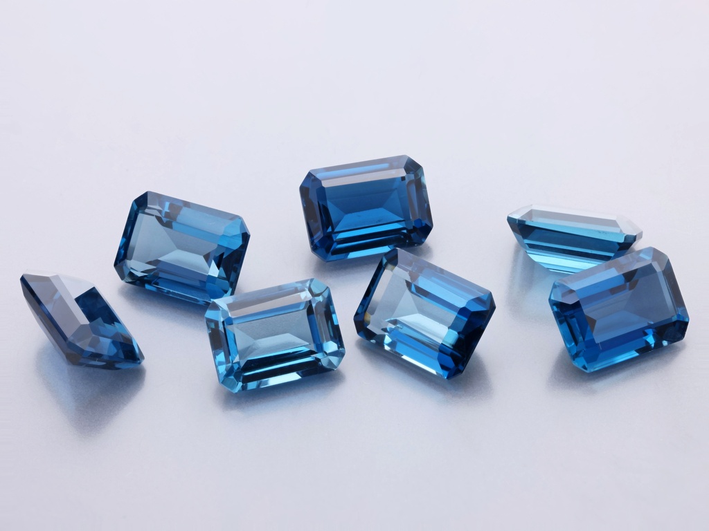London Blue Topaz 8x6mm Emerald Cut