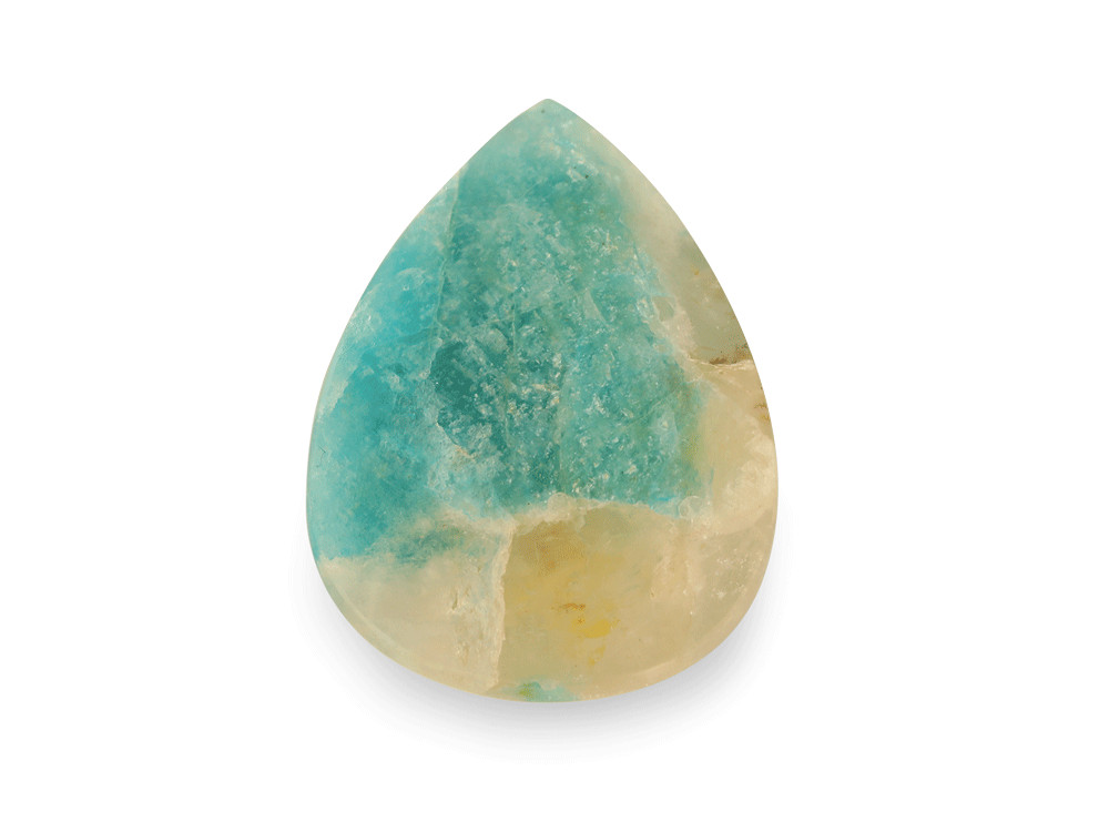 [QZX3297] Quartz w Amazonite 22x16mm Pear Shape