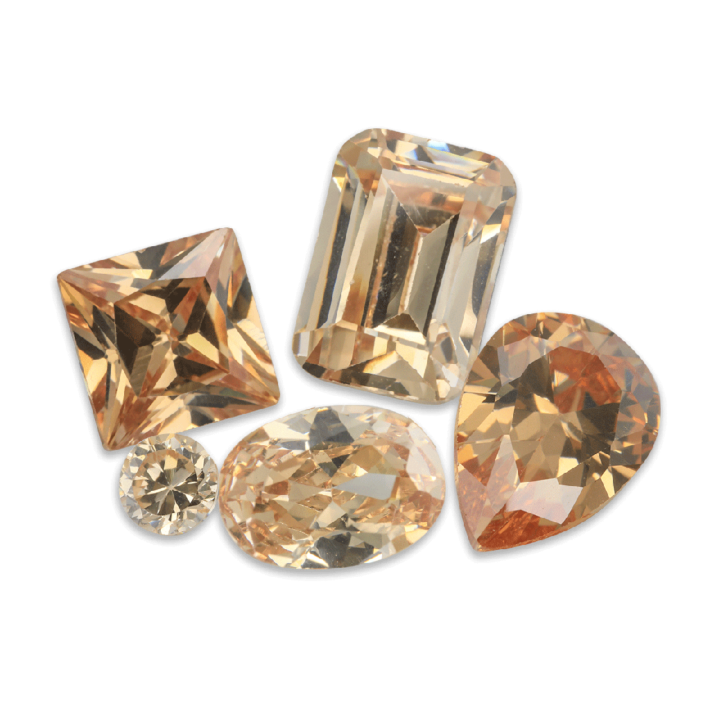 Cubic Zirconia 7x5mm Radiant Emerald Cut Champagne