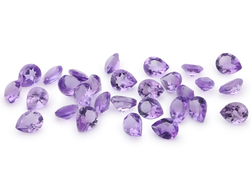 [QAPB0504F] Amethyst 5x4mm Pear Shape Light Colour 