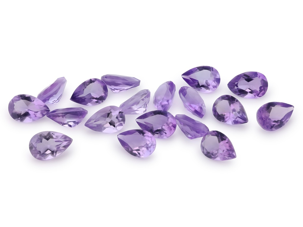 [QAPB0604F] Amethyst 6x4mm Pear Shape Light Colour 