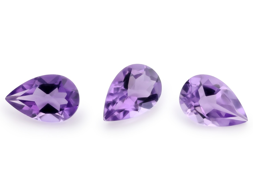 Amethyst 9x6mm Pear Shape Light Colour 