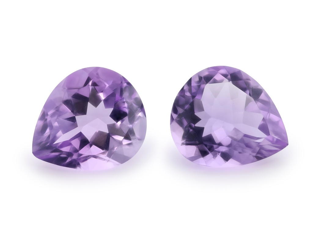 Amethyst 14x12mm Pear Shape Light Colour