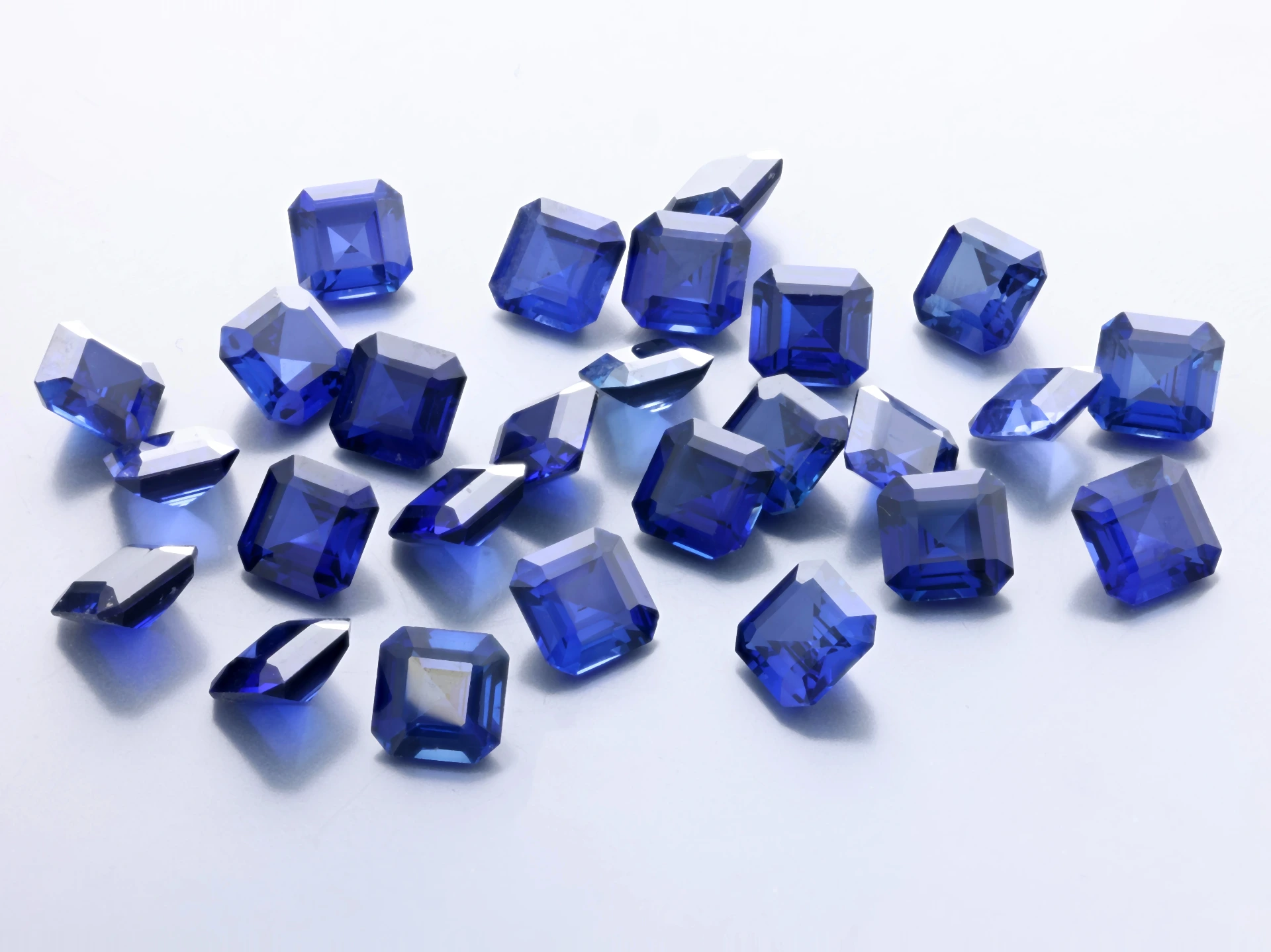 [YDOS0500] Synthetic/Lab Grown Sapphire 5.00mm Square Emerald Cut Blue
