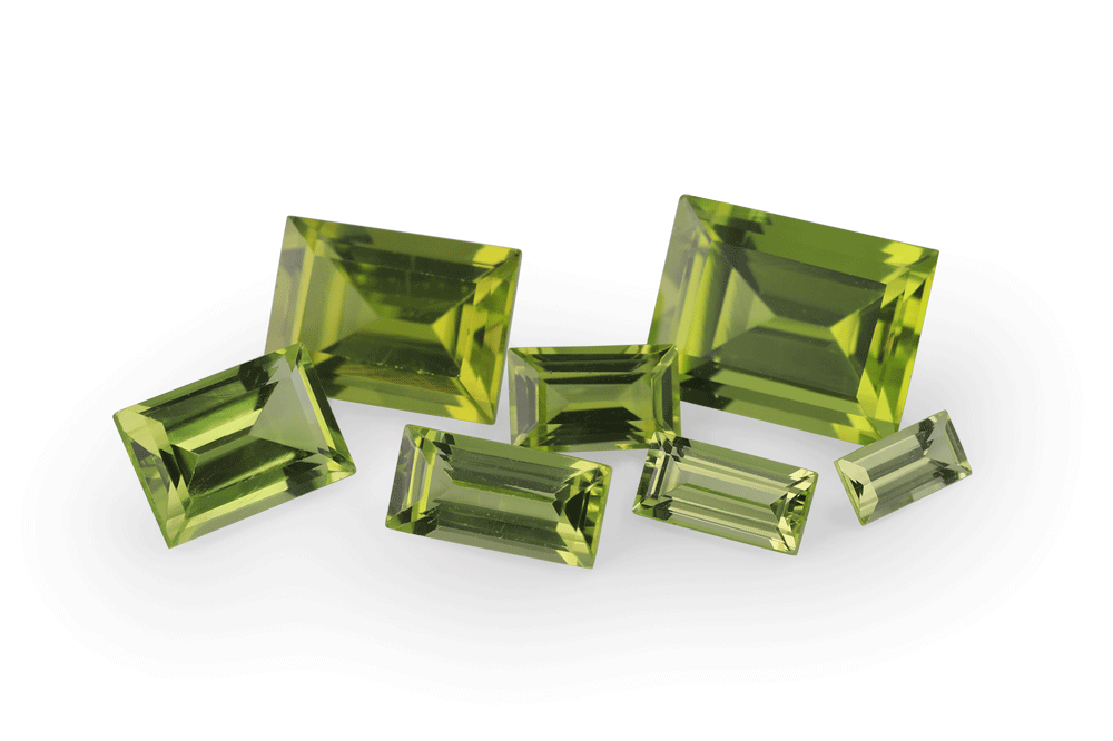Peridot 4x2mm +/- Baguette