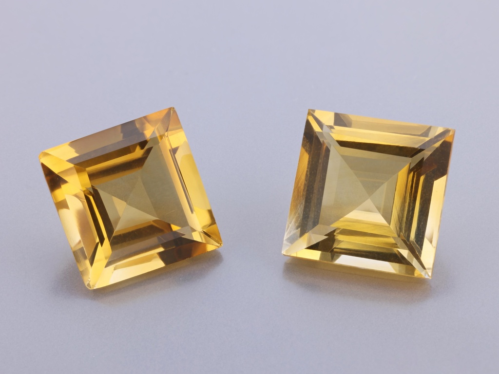 Citrine 12mm Carre Cut