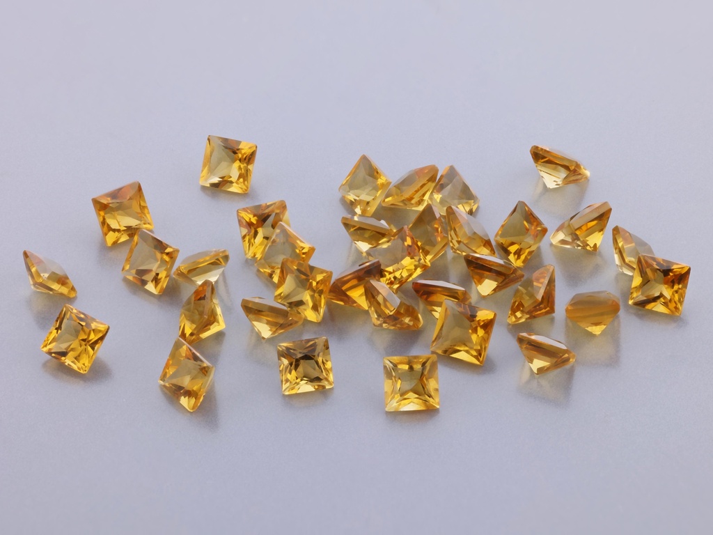Citrine 3.00mm Princess Cut