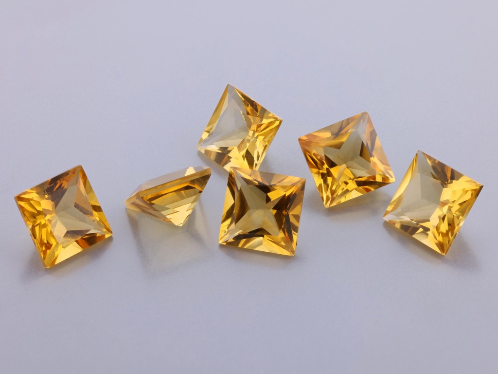 Citrine 8.00mm Princess Cut