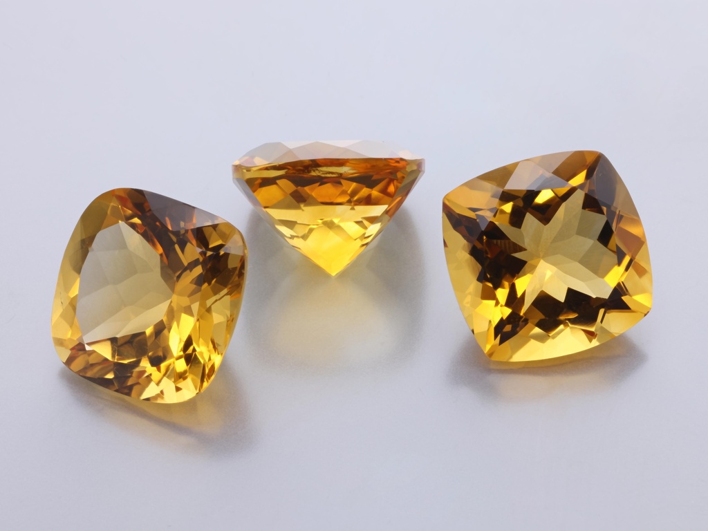 Citrine 12mm Square Cushion