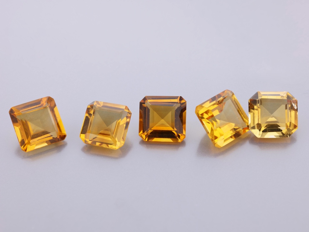 Citrine 6.00mm +/- Square Emerald Cut
