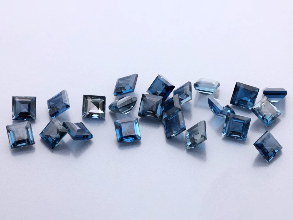Topaz London Blue 3.00mm Carre Cut