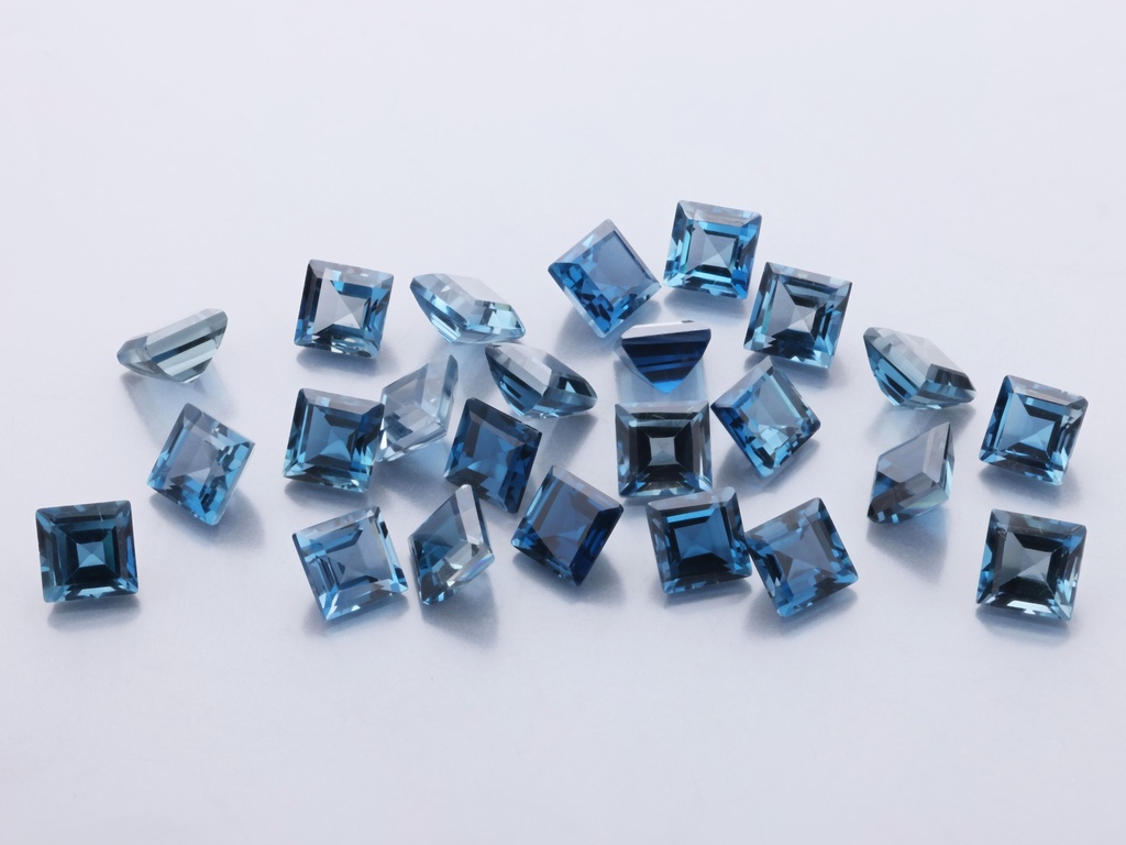 Topaz London Blue 4.00mm Carre Cut