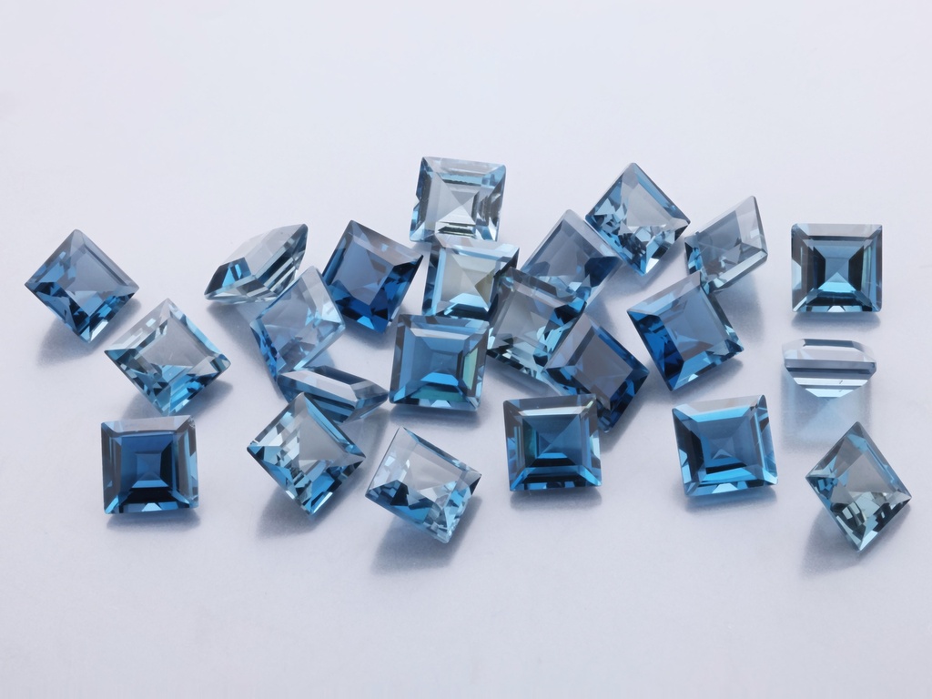 Topaz London Blue 5.00mm Carre Cut
