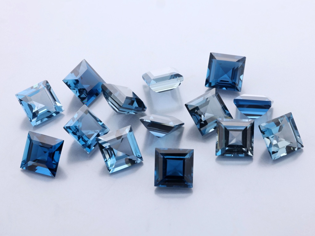 Topaz London Blue 6.00mm Carre Cut