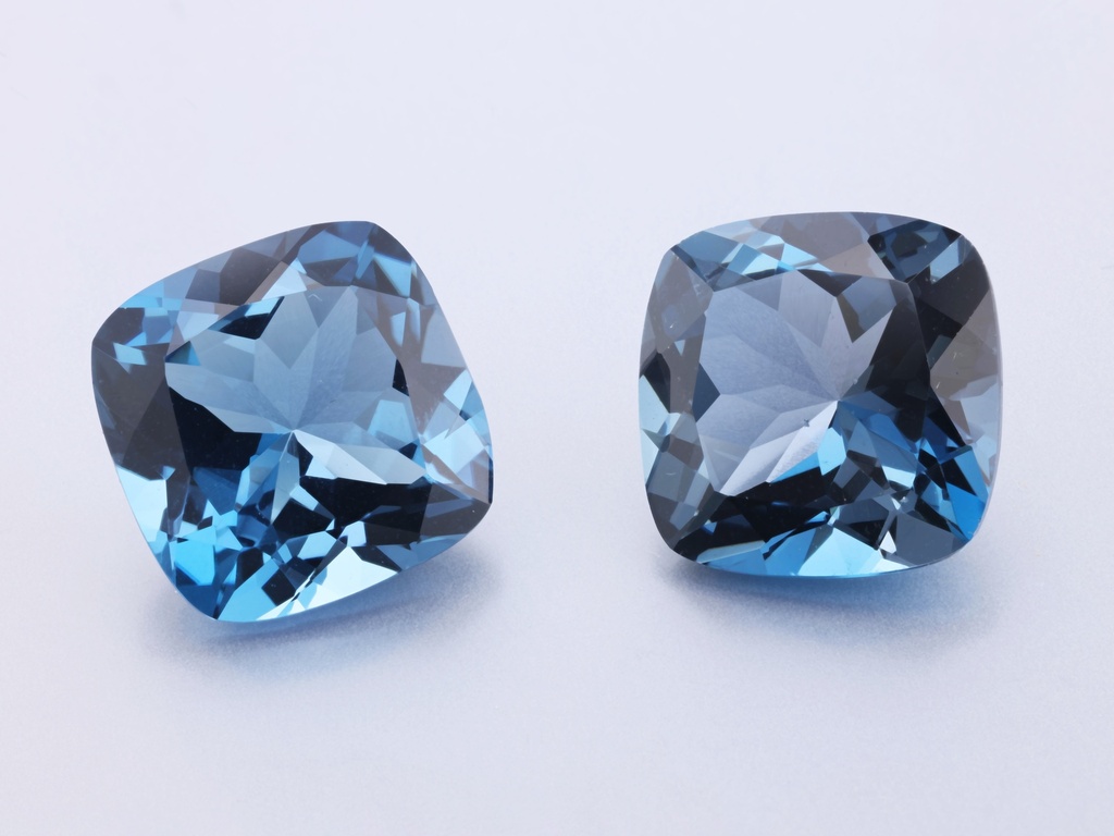 Topaz London Blue 12mm Square Cushion