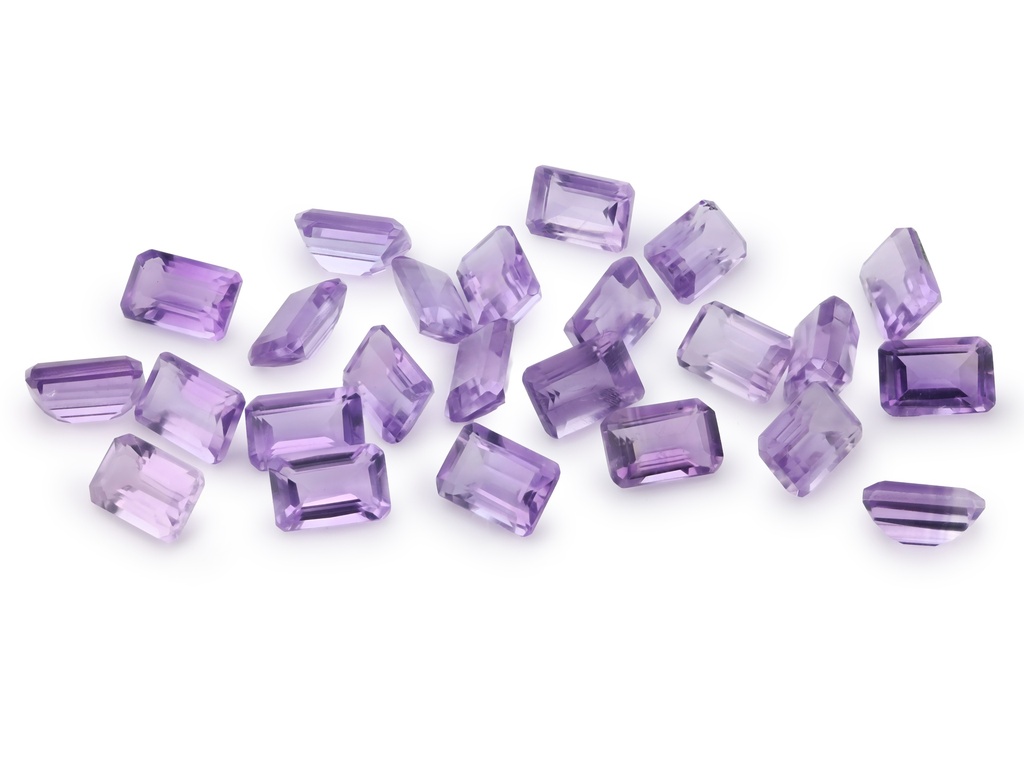 [QAOS0604F] Amethyst 6x4mm Emerald Cut Light Colour 