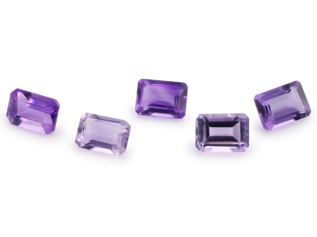 Amethyst 7x5mm Emerald Cut Light Colour 