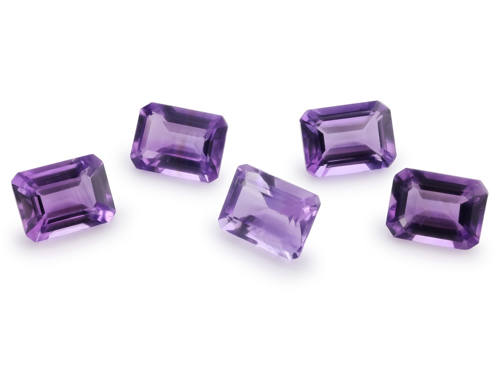 Amethyst 8x6mm Emerald Cut Light Colour 