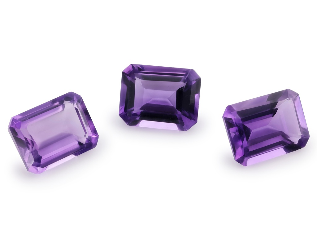 Amethyst 9x7mm Emerald Cut Light Colour 
