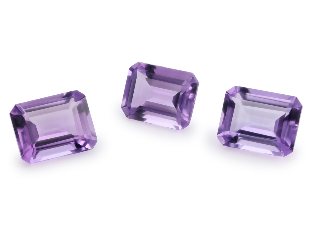 Amethyst 10x8mm Emerald Cut Light Colour 