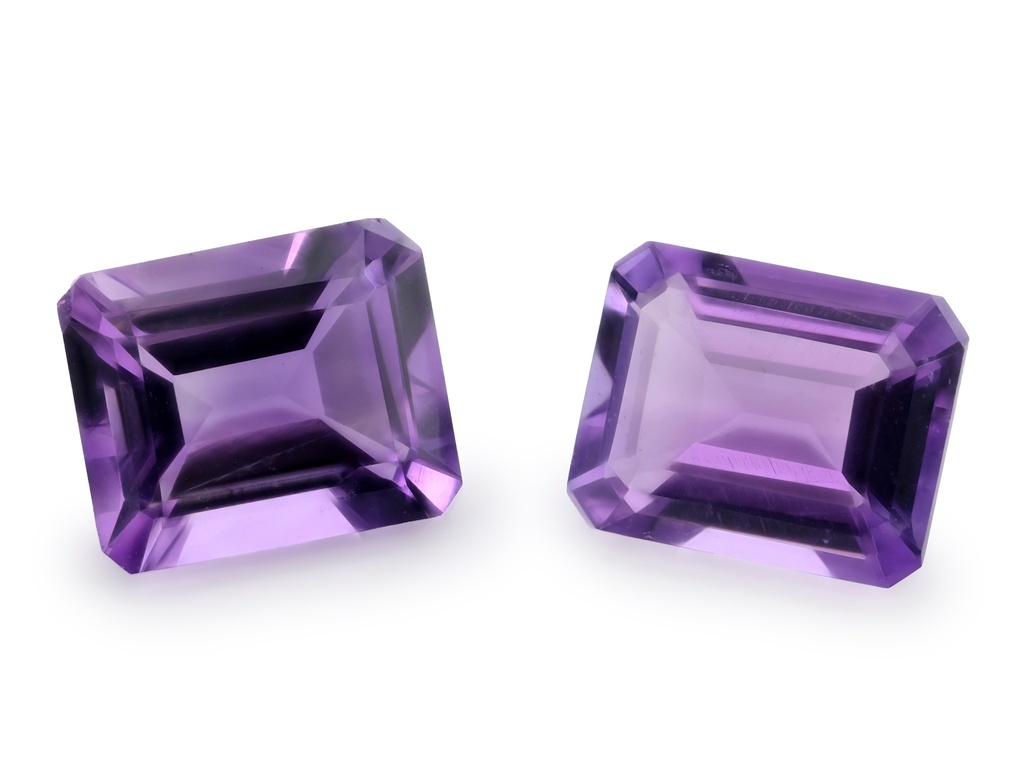 Amethyst 11x9mm Emerald Cut Light Colour 