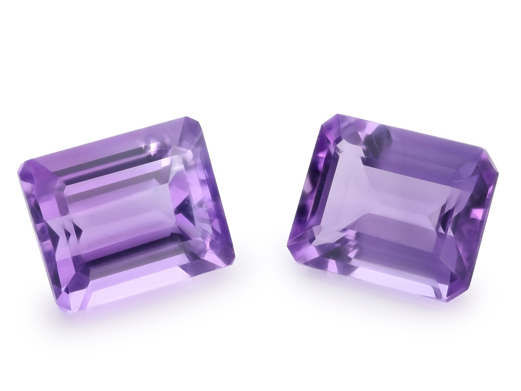 Amethyst 12x10mm Emerald Cut Light Colour 