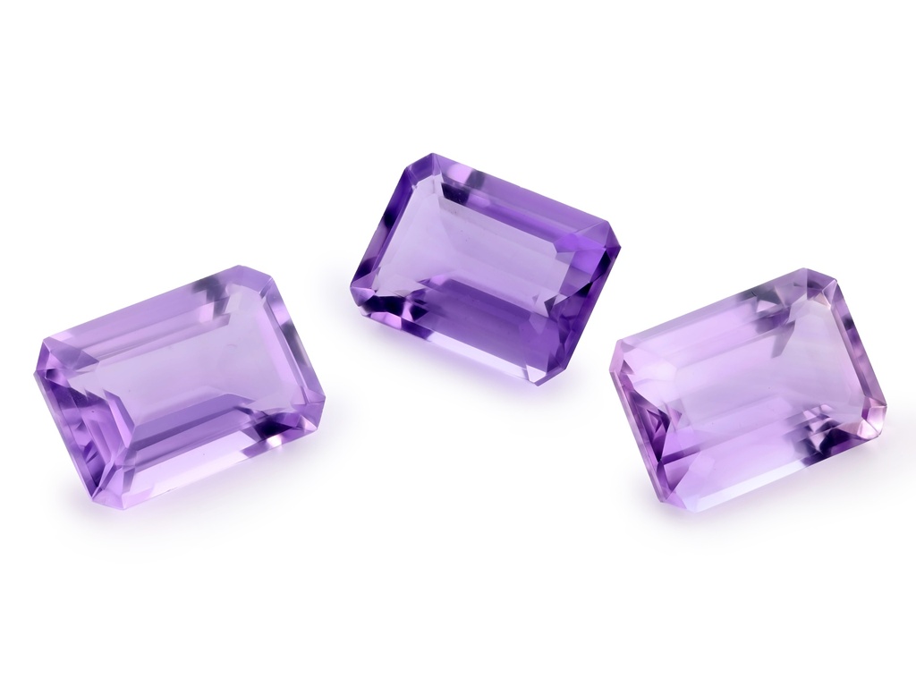 Amethyst 14x10mm Emerald Cut Light Colour 