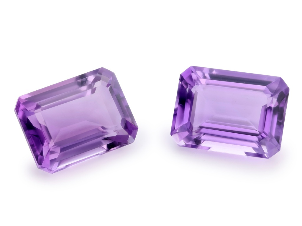 Amethyst 16x12mm Emerald Cut Light Colour 
