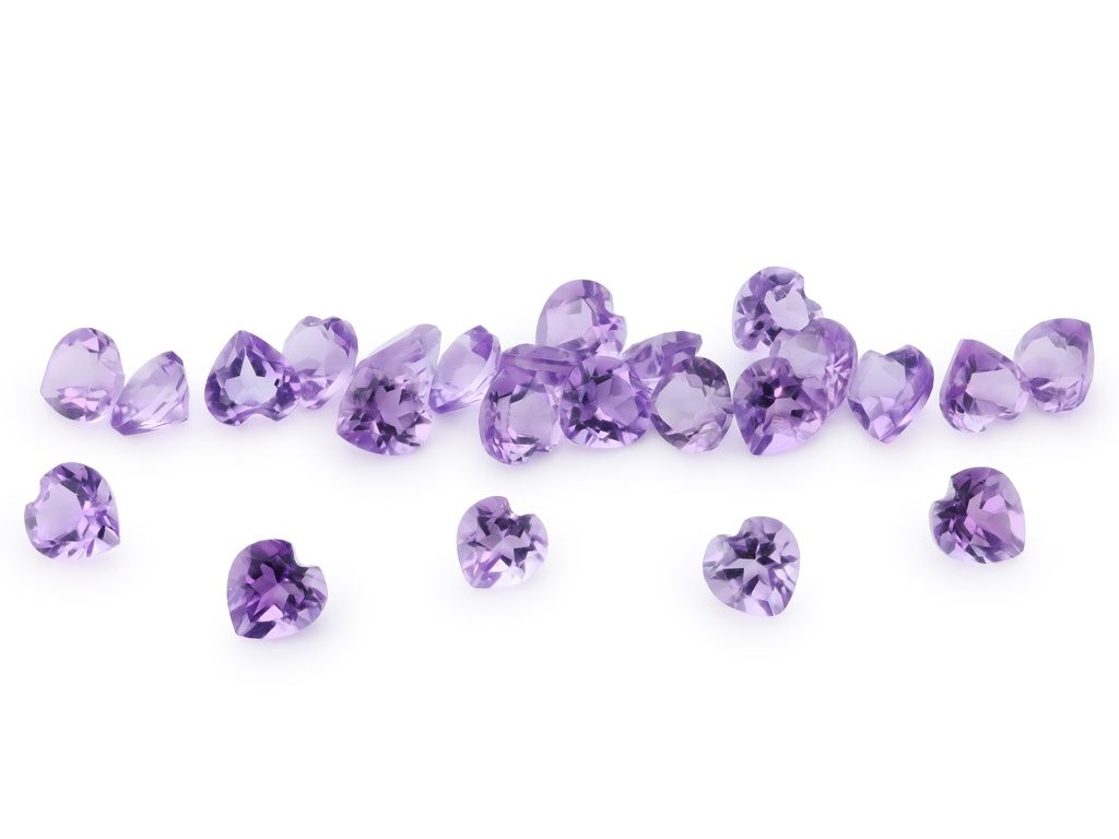 [QAHB0400F] Amethyst 4.00mm Heart Shape Light
