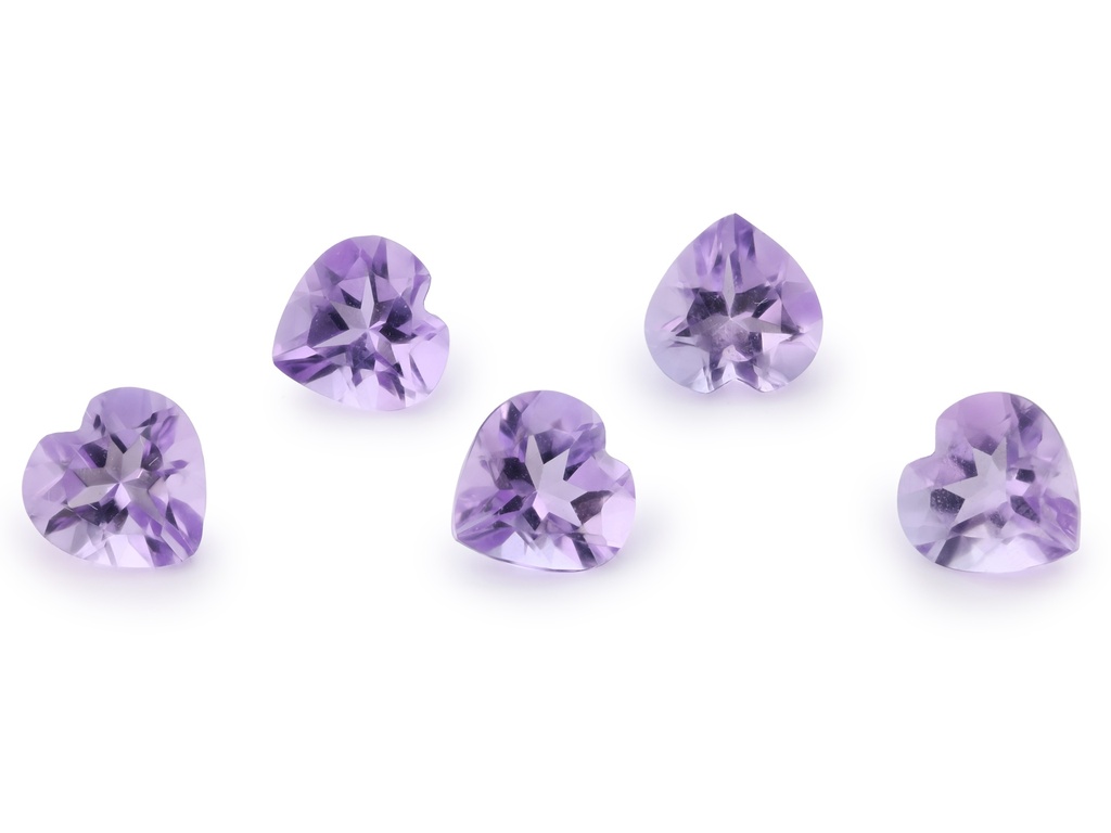 Amethyst 7.00mm Heart Shape Light Colour 