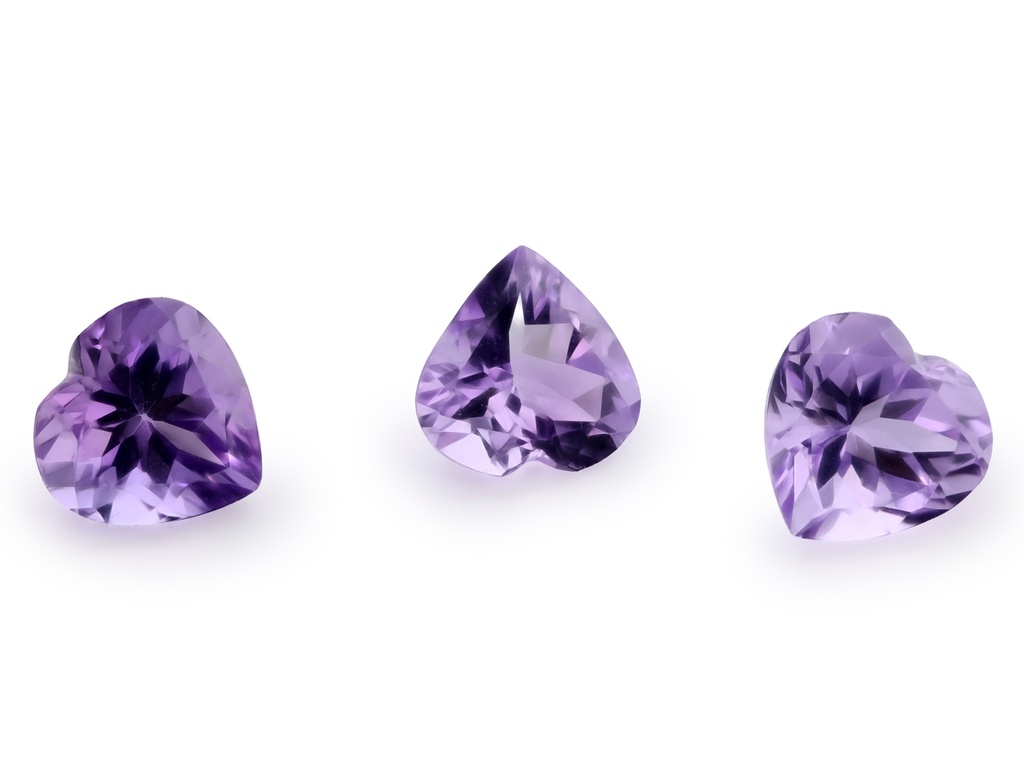 Amethyst 9.00mm Heart Shape Light Colour 