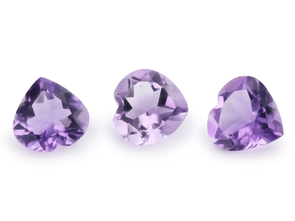 [QAHB1200F] Amethyst 12mm Heart Shape Light Colour 