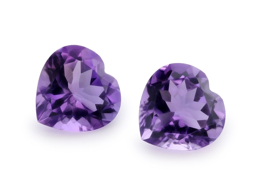 Amethyst 14mm Heart Shape Light Colour 