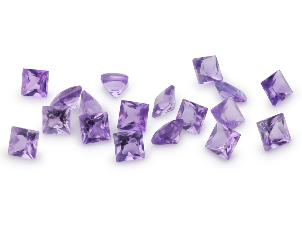 [QAQP0400F] Amethyst 4.00mm Princess Cut Light Colour