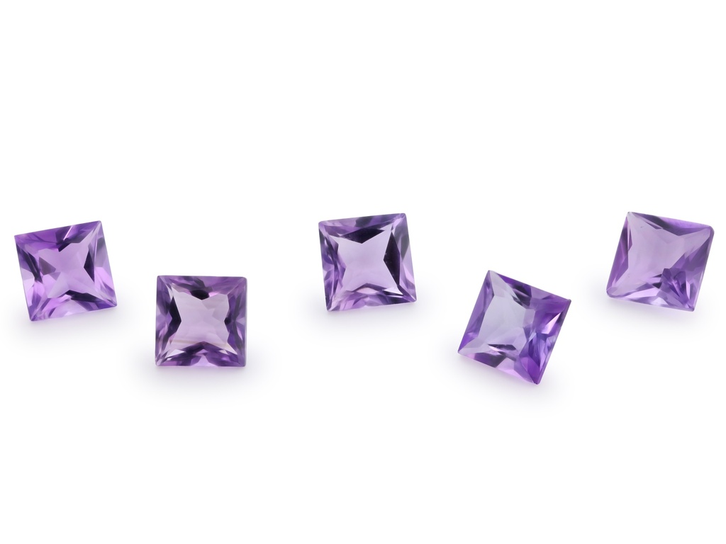 Amethyst 6.00mm Princess Cut Light Colour