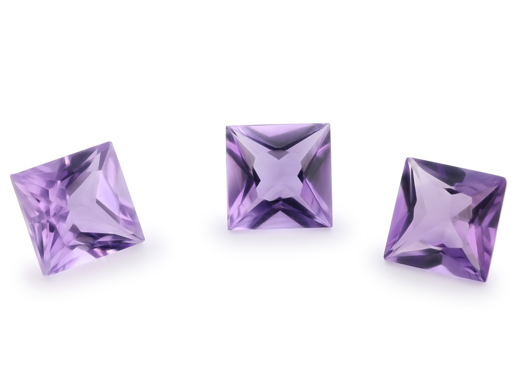 Amethyst 10mm Princess Cut Light Colour