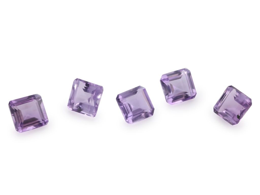 Amethyst 6.00mm Square Emerald Cut Light Colour 