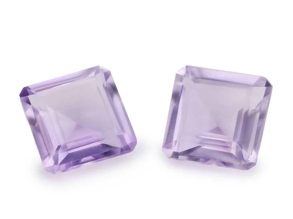 Amethyst 8.00mm Square Emerald Cut Light Colour 