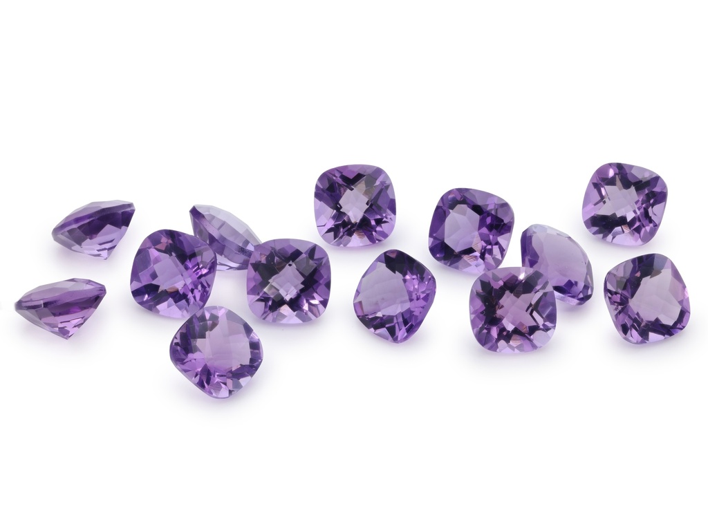Amethyst 5.00mm Square Cushion Chequerboard Mid to Strong Colour