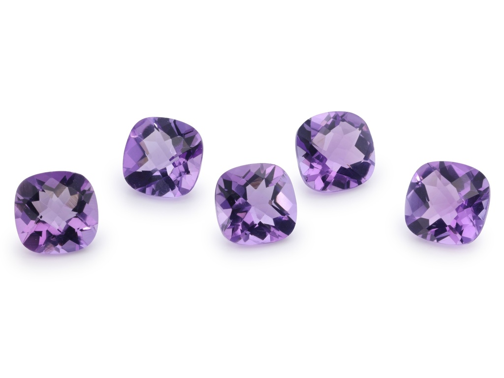 Amethyst 6.00mm Square Cushion Chequerboard Mid to Strong Colour