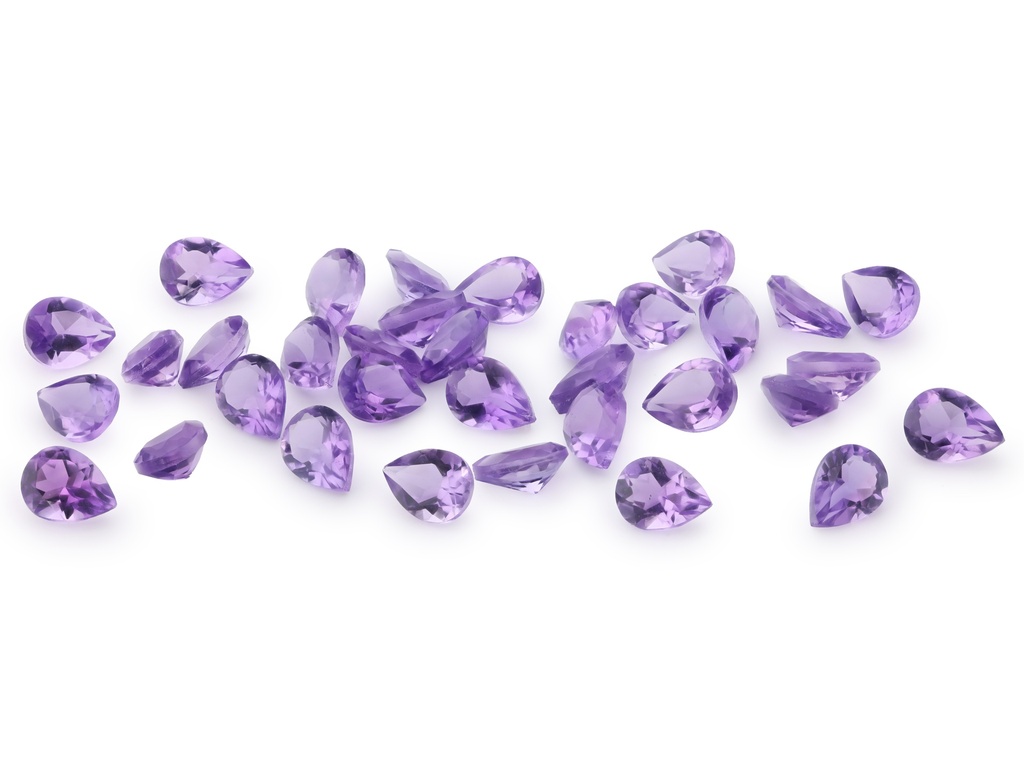 [QAPB0403M] Amethyst 4x3mm Pear Shape Mid to Strong Colour 