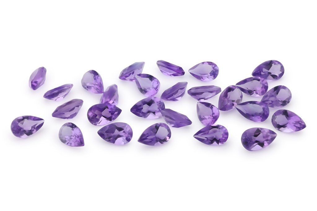 Amethyst 5x3mm Pear Shape Mid to Strong Colour 