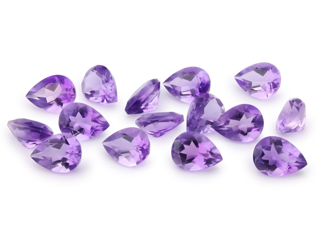 Amethyst 8x6mm Pear Shape Mid to Strong Colour 