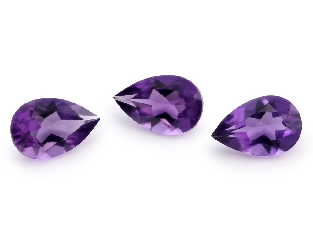 Amethyst 9x6mm Pear Shape Mid to Strong Colour 