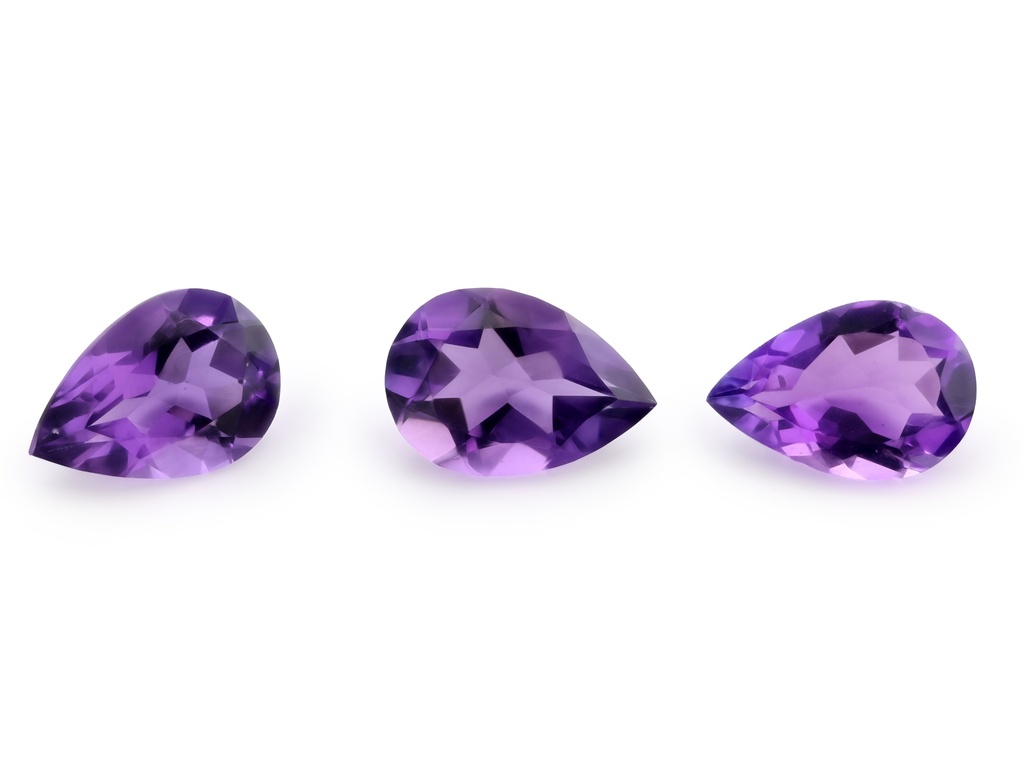Amethyst 10x7mm Pear Shape Mid to Strong Colour 