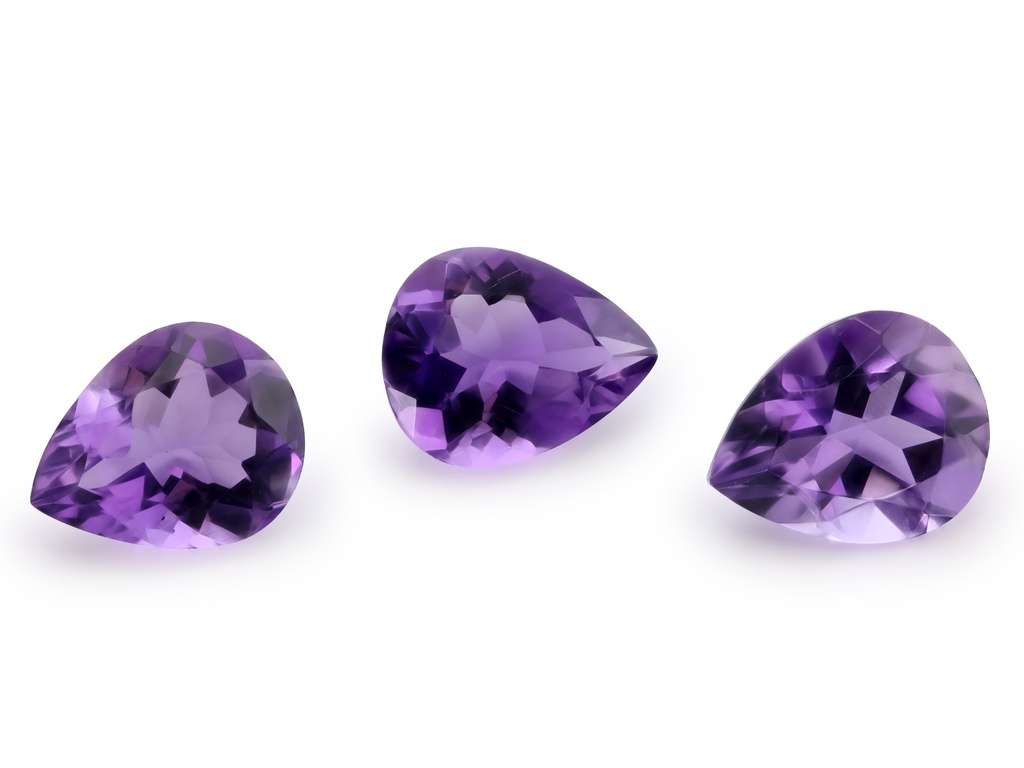 Amethyst 10x8mm Pear Shape Mid to Strong Colour 