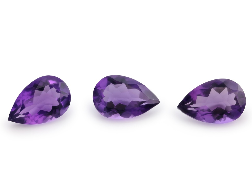 Amethyst 12x8mm Pear Shape Mid to Strong Colour 