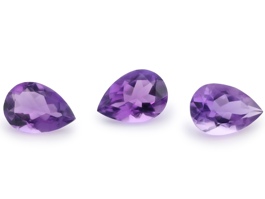 Amethyst 13x9mm Pear Shape Mid to Strong Colour 